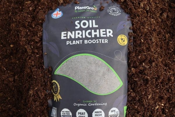 A photo showing a bag of organic soil enricher