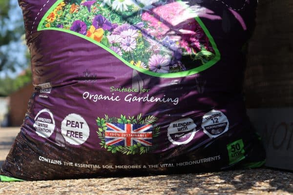 An image highlighting the key features of the PlantGrow Multi-Purpose Peat-Free Compost, showcasing its selling points