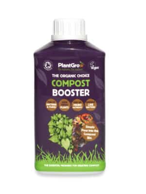 A bottle containing Compost Booster