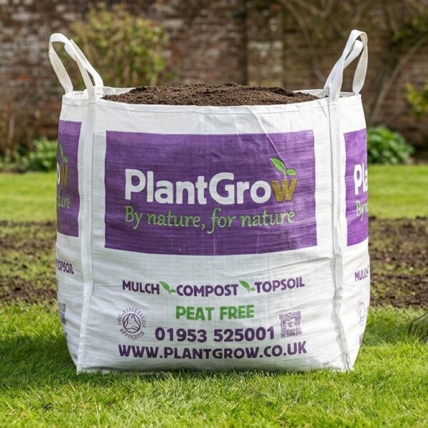 PlantGrow Lawn Dressing Soil Mix, a fine-textured topsoil blend with organic fibre for lawn levelling and repair.