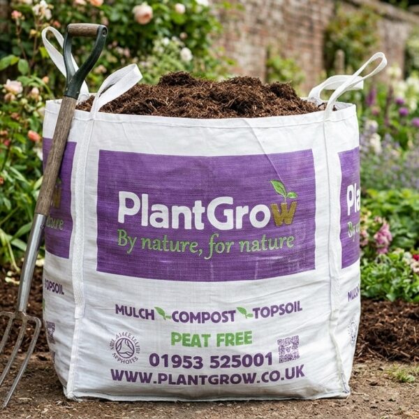 Close-up of natural fertiliser, showing organic plant-based material with dark and golden-brown tones.