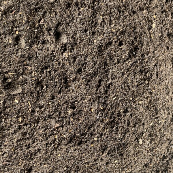 PlantGrow Lawn Dressing Soil Mix, a fine-textured topsoil blend with organic fibre for lawn levelling and repair.